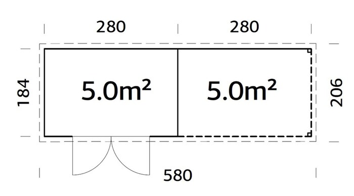 Palmako redskabsrum m/pergola Alma 560 x 184 cm